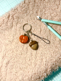 Pumpkin and nut keychains