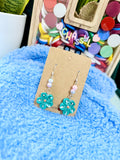 Flower earrings in ‘Teal’